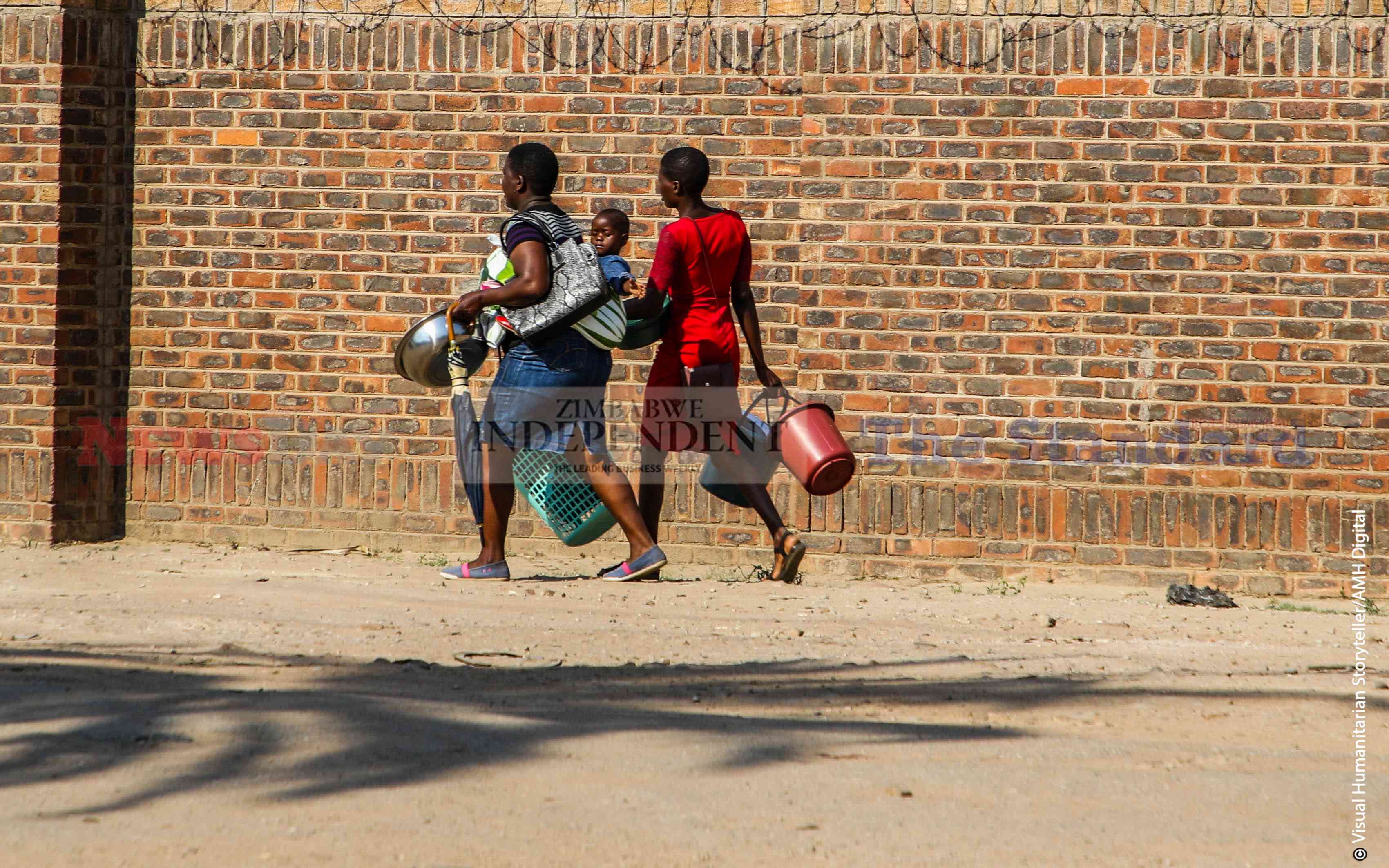 Shoppers carrying plasticware