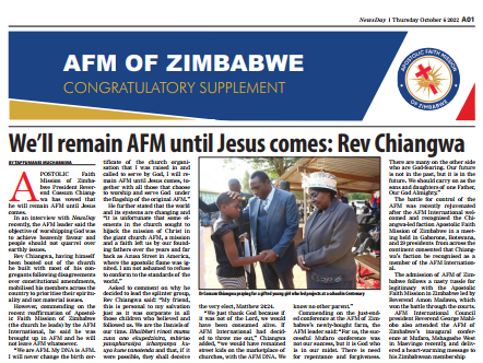 AFM International confirms Chiangwa-led AFM of Zimbabwe membership
