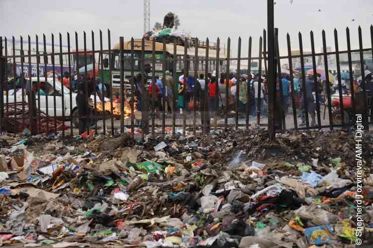 Uncollected garbage at Mbare bus terminus
