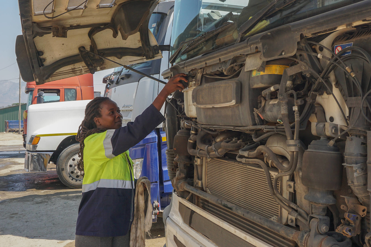 Driving cargo trucks in Zimbabwe is dangerous and difficult. This woman is doing it anyway