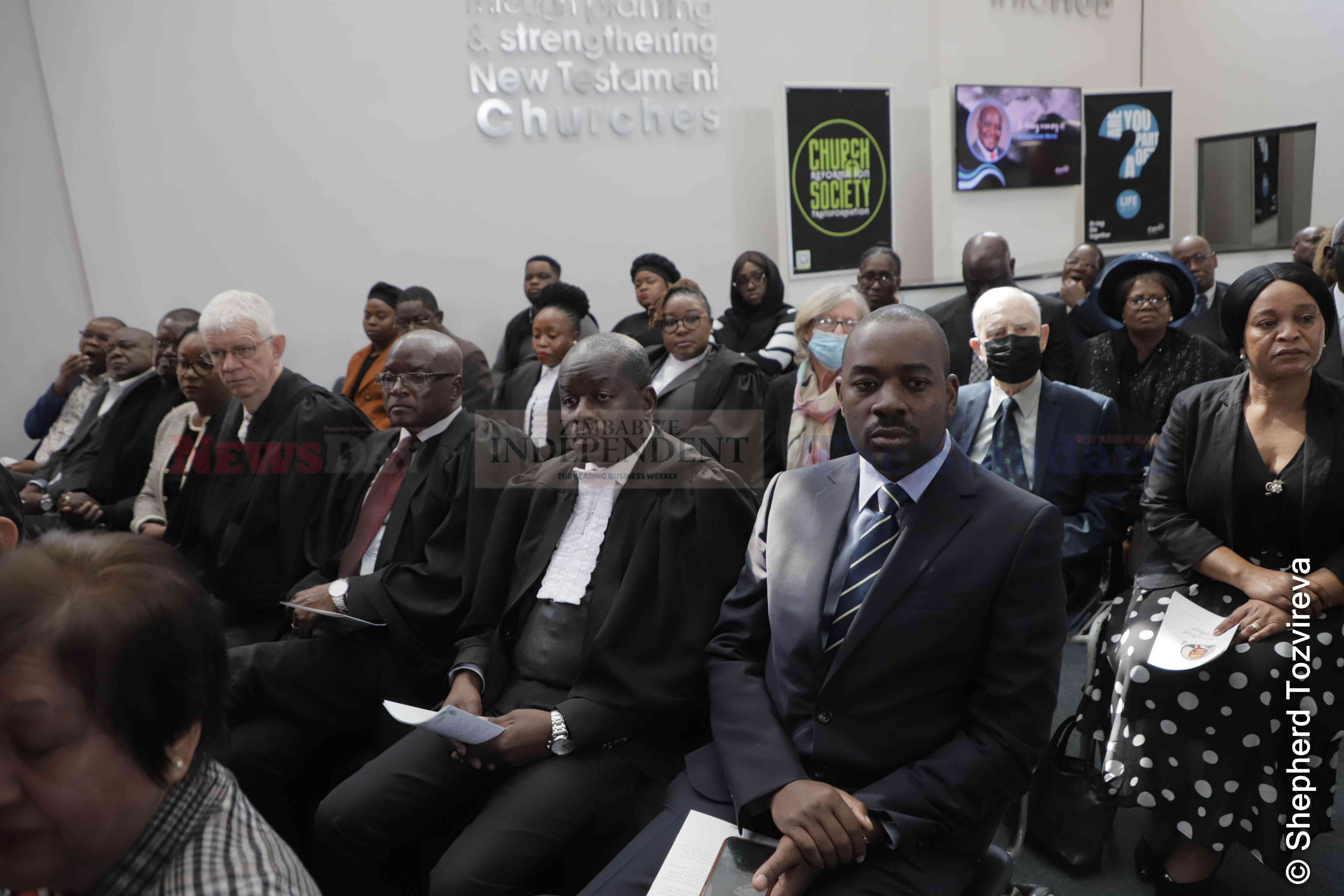 Opposition politician Nelson Chamisa at the burial