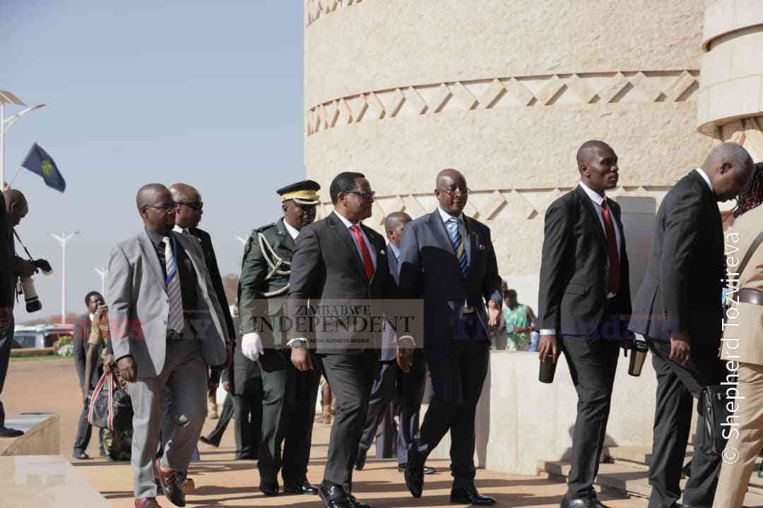 Malawi President Lazarus Chakwera arrives