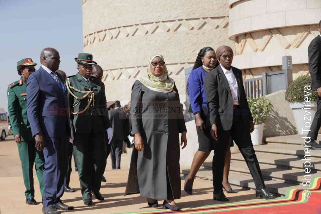 Tanzanian President Samia Suluhu Hassan arrives