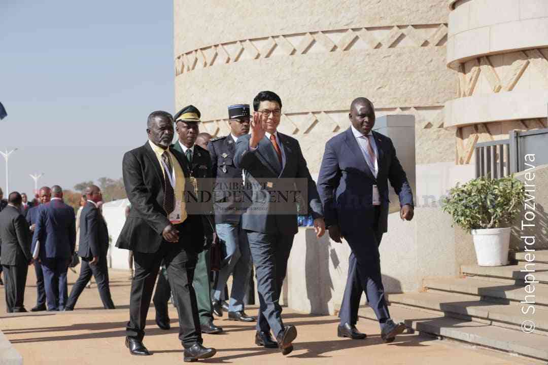 Madagascar President Andry Rajoelina arrives