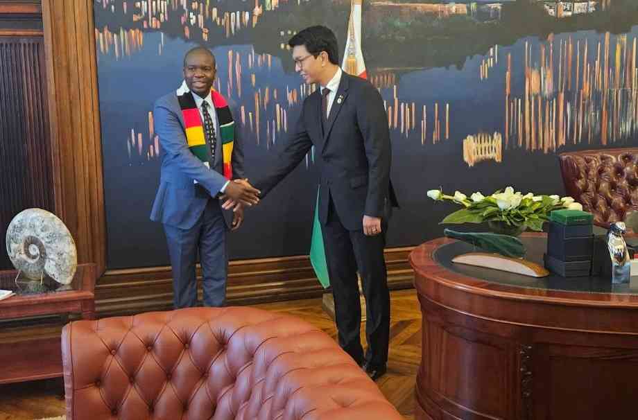 Nguwaya meets Madagascar President Rajoleina over Geo Pomona replica