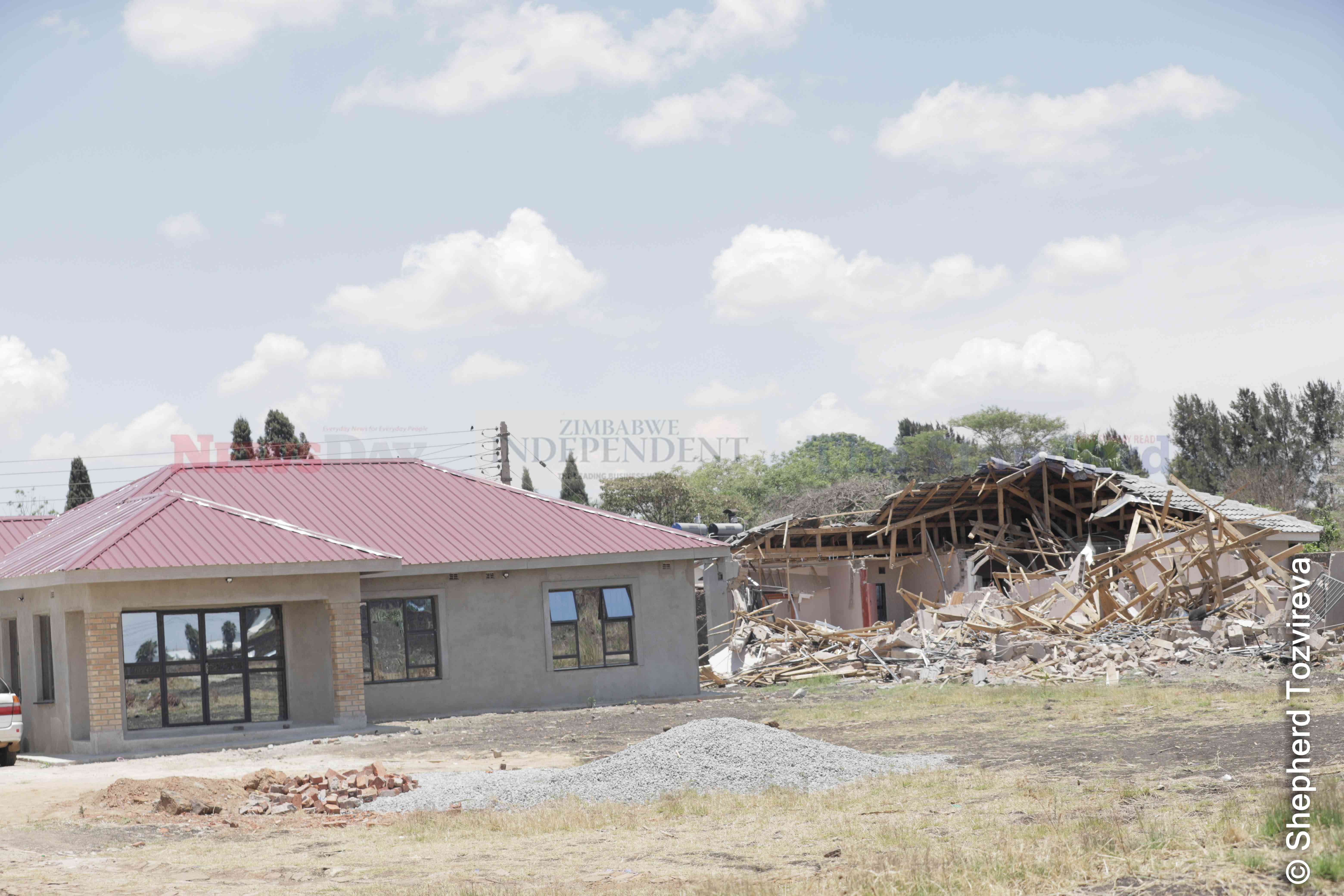 Demolished houses in Belvedere.