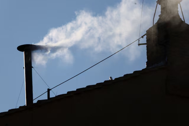 White smoke billows from Sistine Chapel, signalling new pope elected