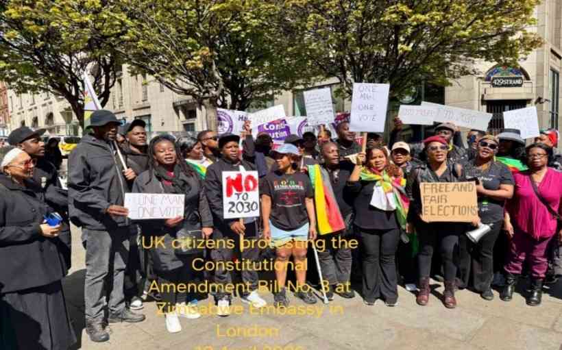 We can't breathe under repression': Zimbabweans in London protest CAB3