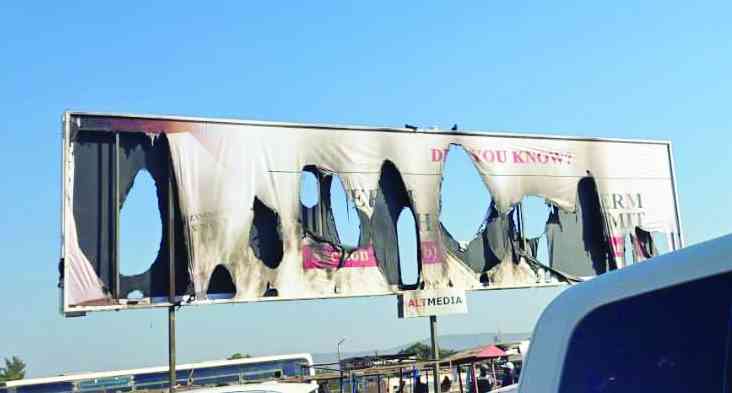Protesters torch CAB 3 billboard as tensions soar