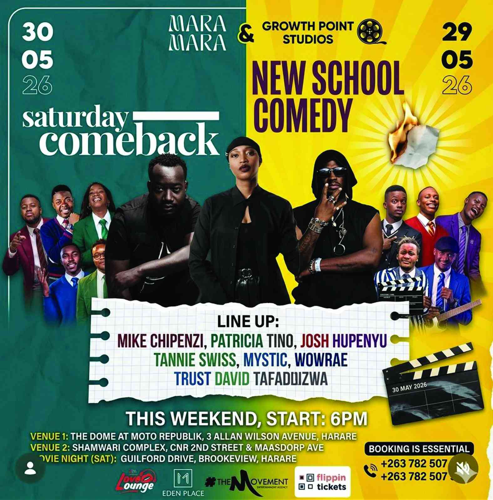 Comedy, music, film and more this weekend, giving people no excuse for staying indoors