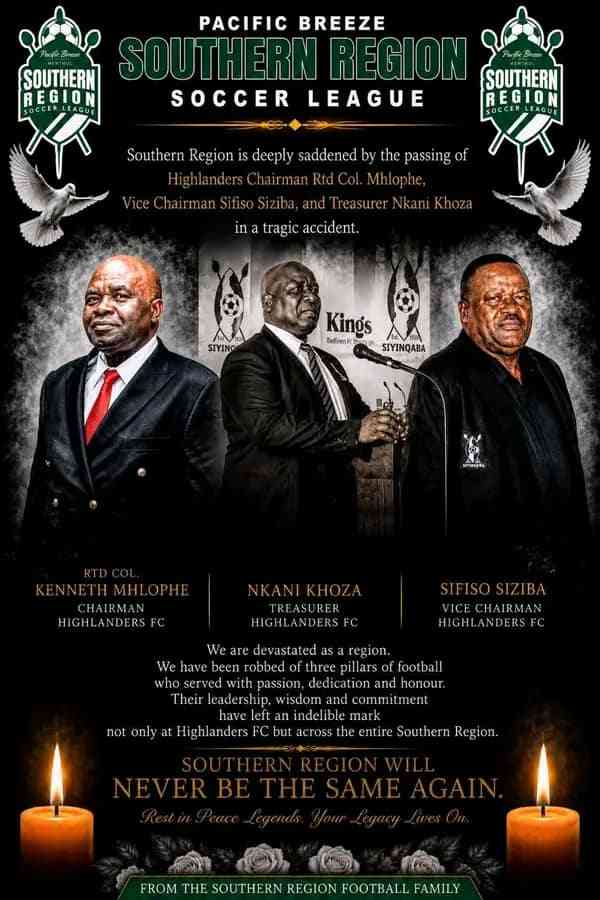 Zifa Southern Region pay tribute to Bosso officials