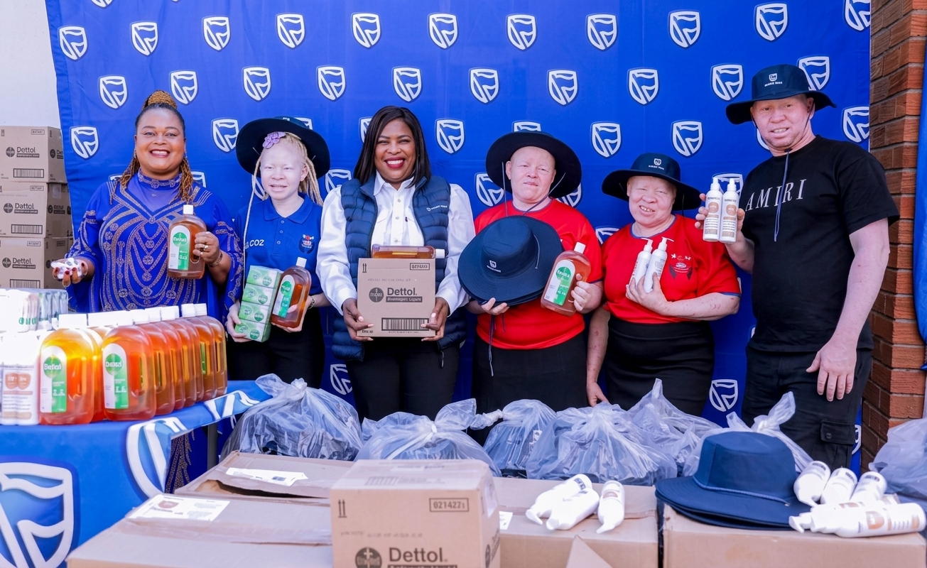 Stanbic Bank donates sun protection products to people living with albinism