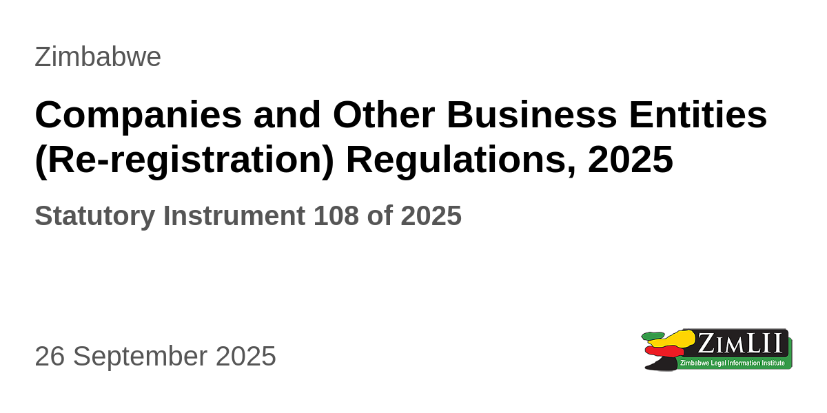 What Statutory Instrument 108 of 2025 means for businesses